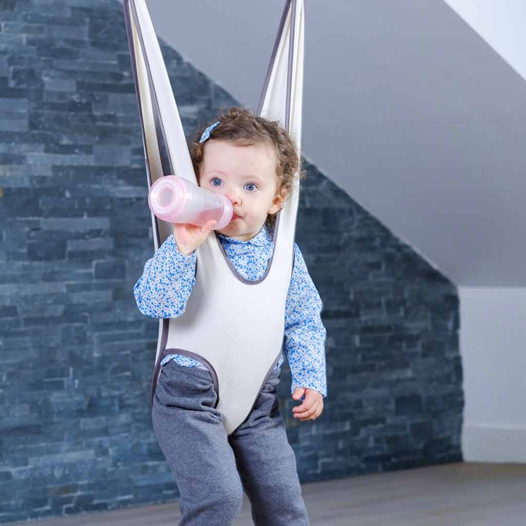 Siège Sauteur Bébé 6-12 Mois – Suspendu Porte Avec Chaîne Réglable 29-93 Cm, Tissu TC Bleu – Charge 12 Kg
