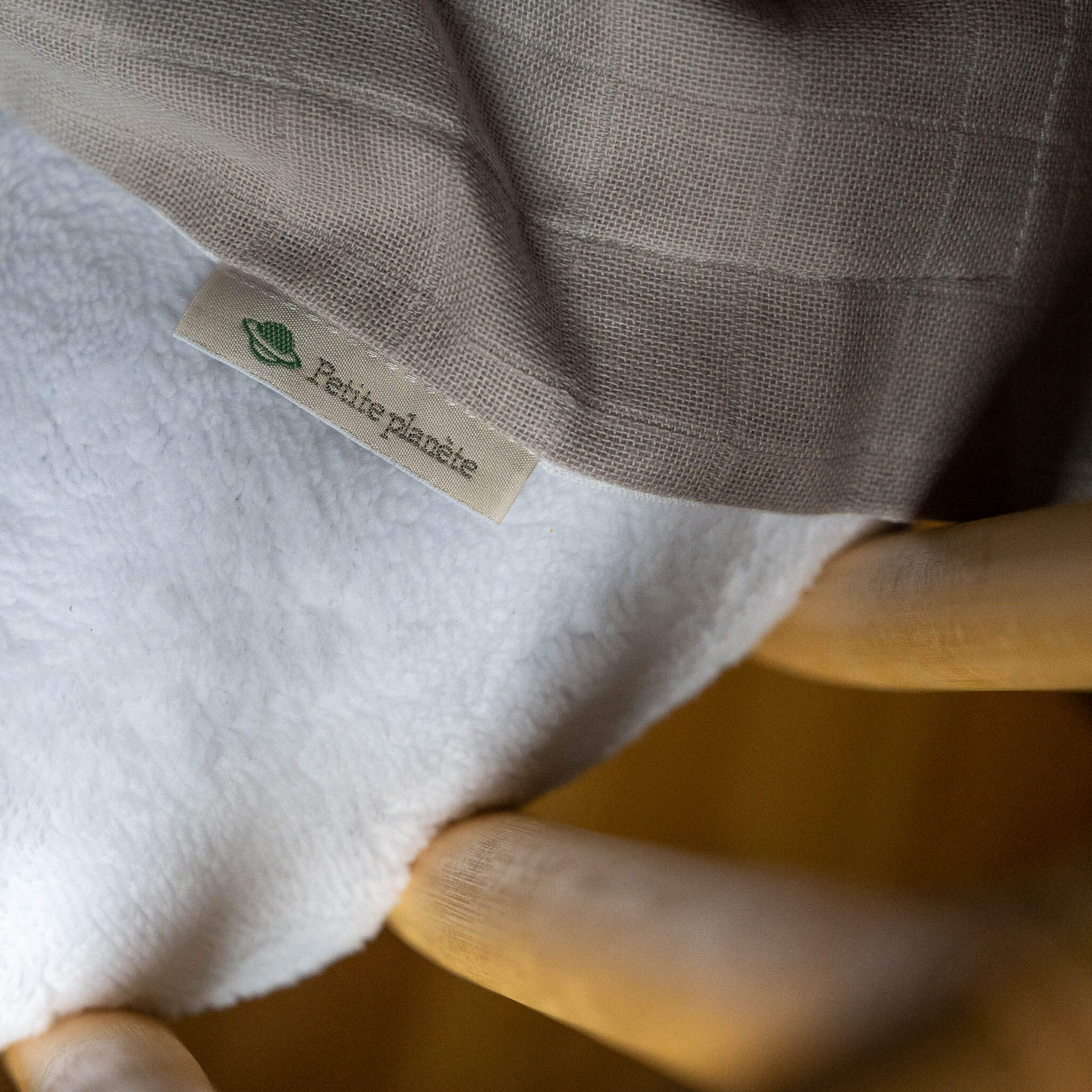 Couverture bébé en maille jersey coton bio* MINI COMPAGNIE - écru / gris,  Linge de lit & Déco