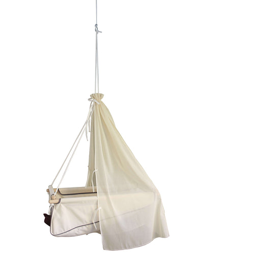 Berceau suspendu pour bébé boho.Lit bébé scandinave en bois dessiné à